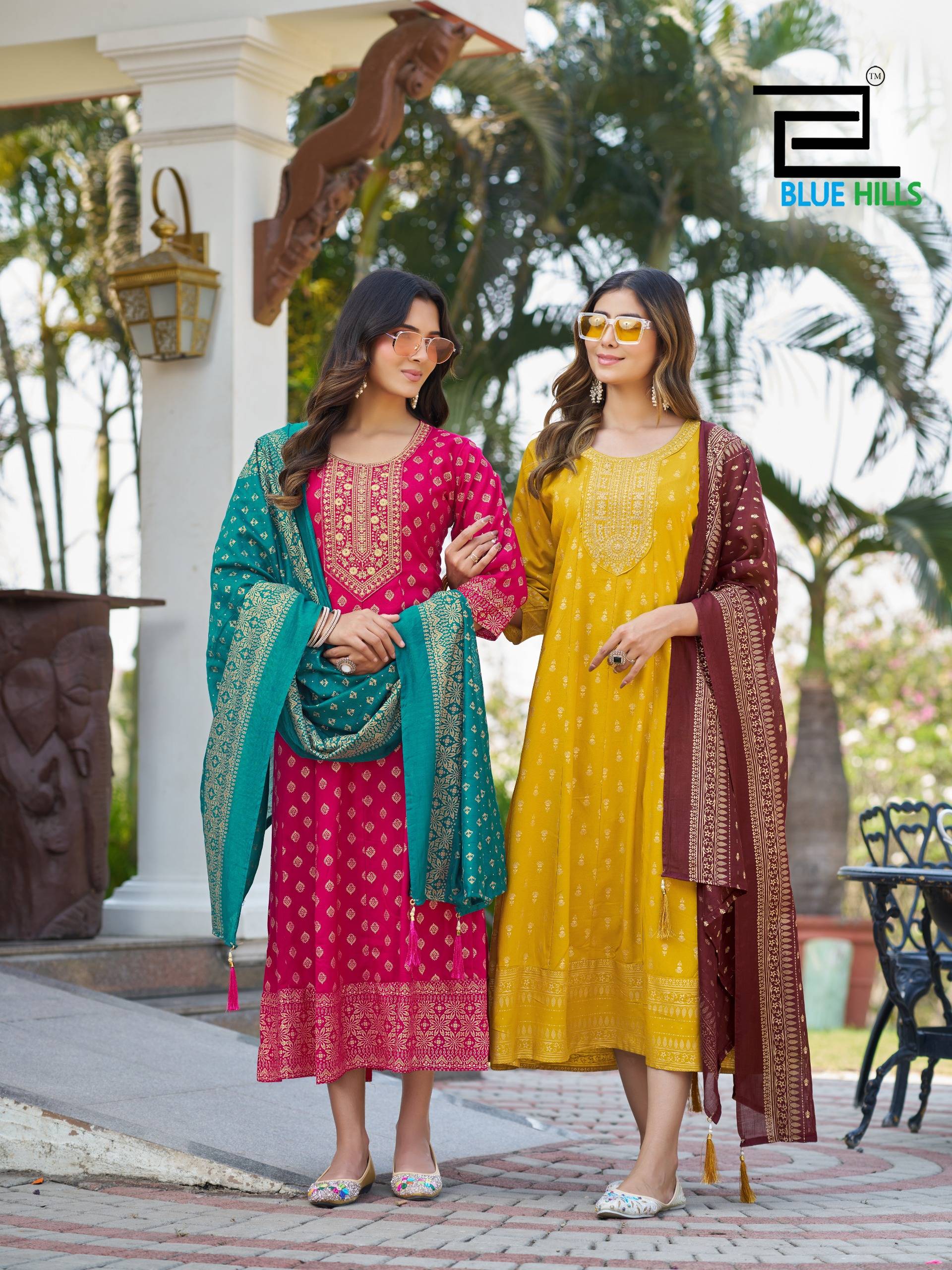  RIYA By Blue hills 5265 To 5270 Series Beautiful Festive Suits Colorful Stylish Viscose RAYON 14 Anarkali Gown At Wholesale Price